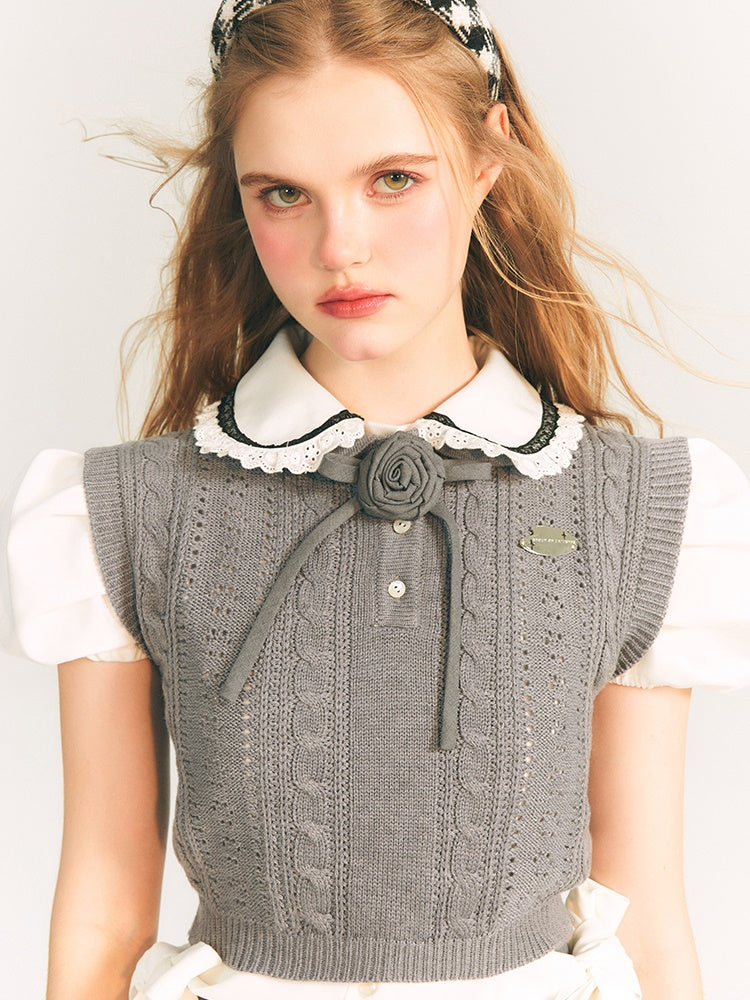 Hohl College -Style -Strickpullover Weste