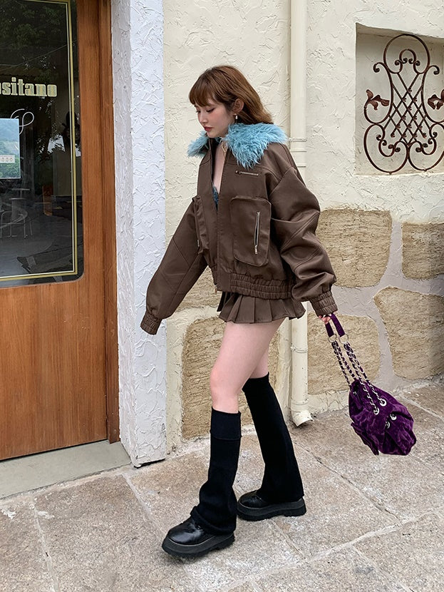 Tooling Large Pocket Jacket & Pleated Super Mini Skirt