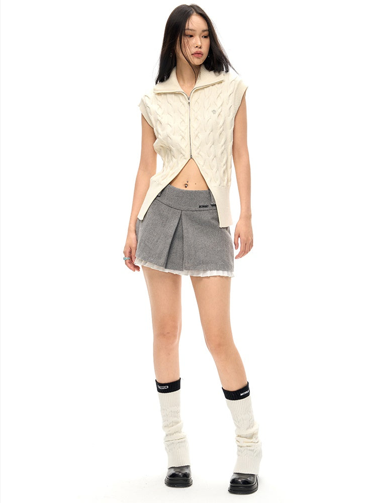 A- 라인 레이스 스티치 스커트