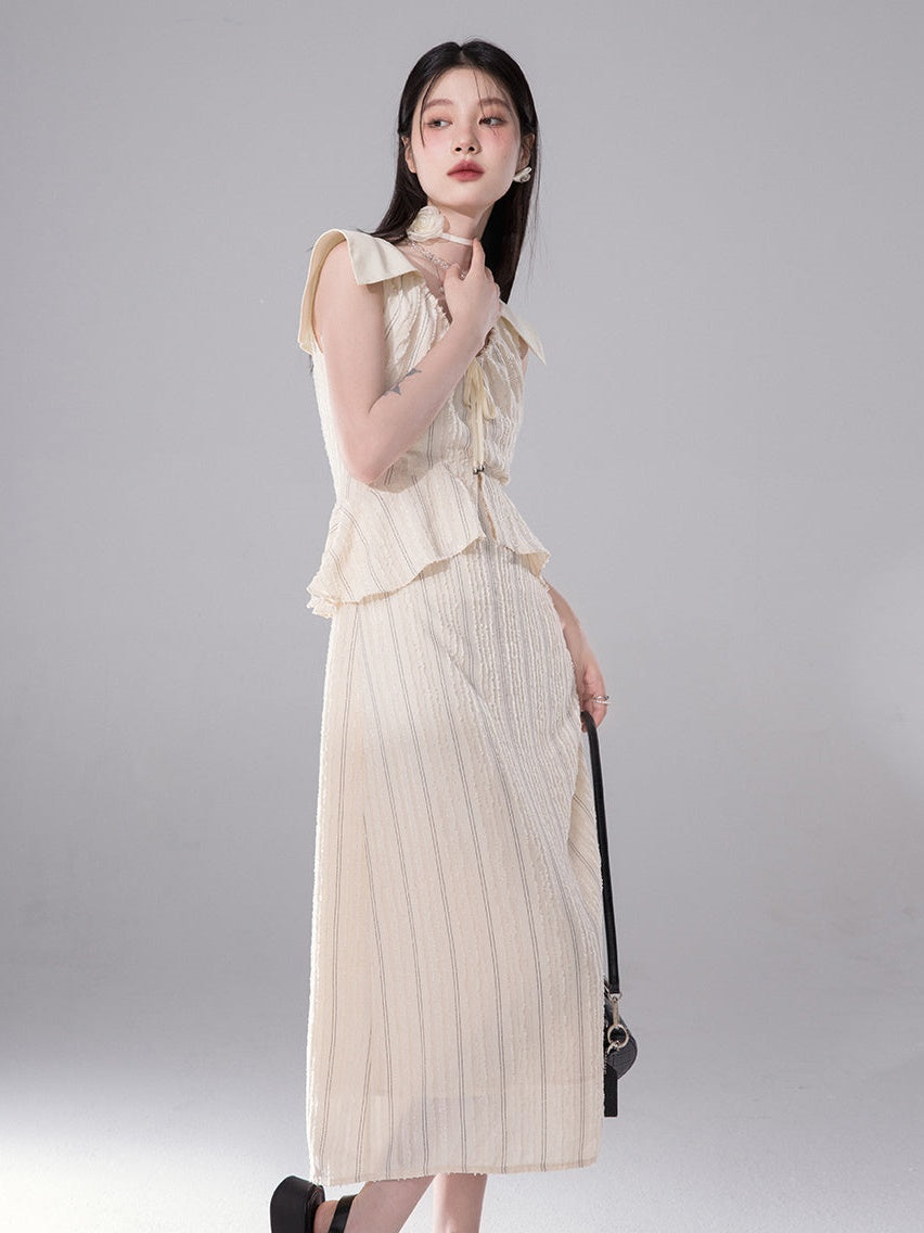 Robe de manches à col Navy