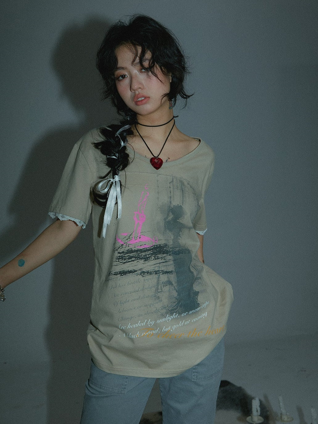 Grunge Retro Print Oversized T-shirt