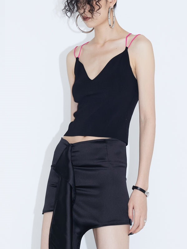 Double Shoulder Straps V-neck Back Cross Camisole