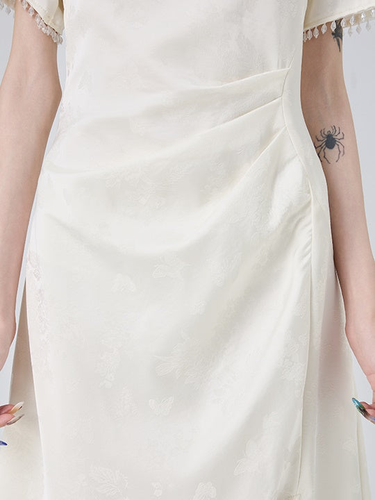 Cut-out Short-sleeved Cheongsam Slimt Dress