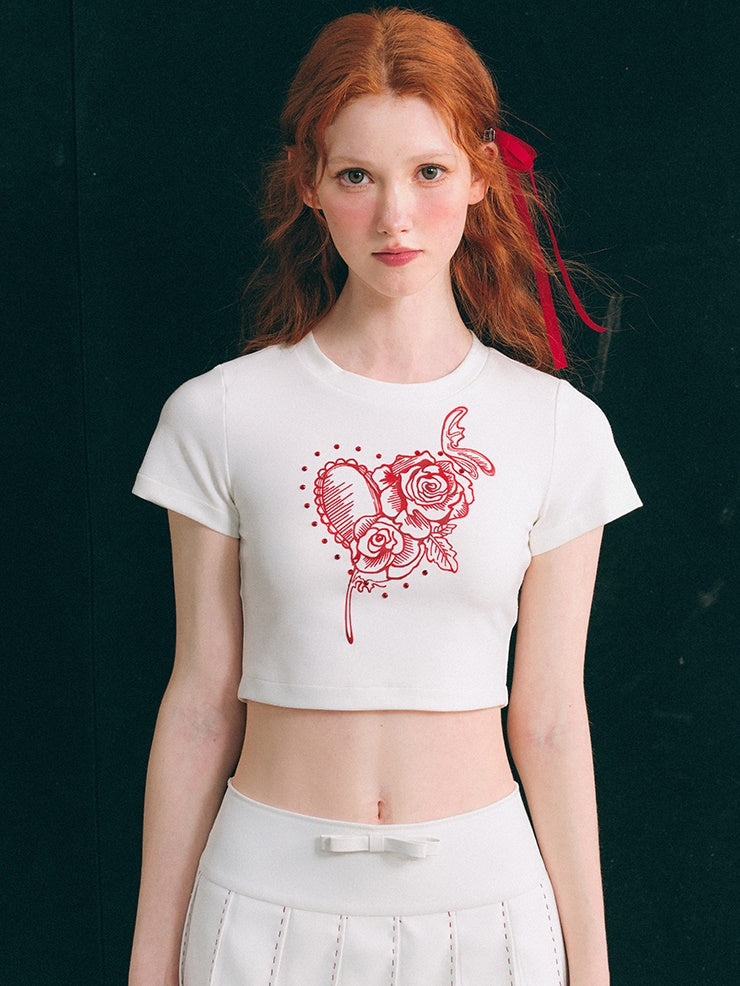 Rosen drucken Linestone Short & Long Sleeve T-Shirt