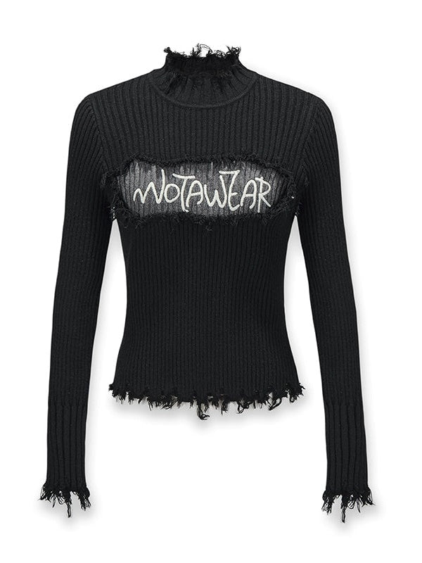 Reihe Rand Slim Fit Flaschenhals Pullover