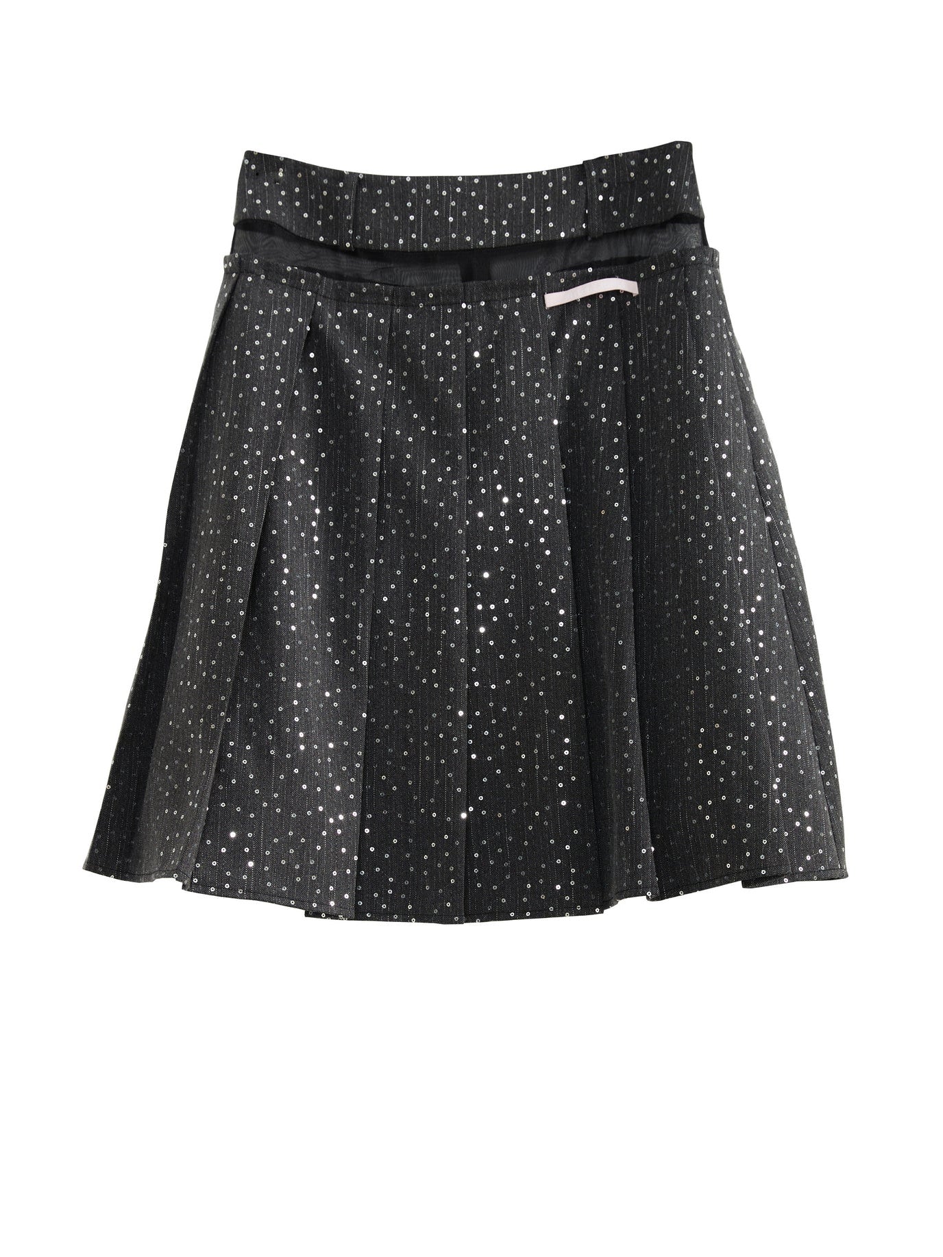 Waistless Sparkling Sequin Pleat Skirt