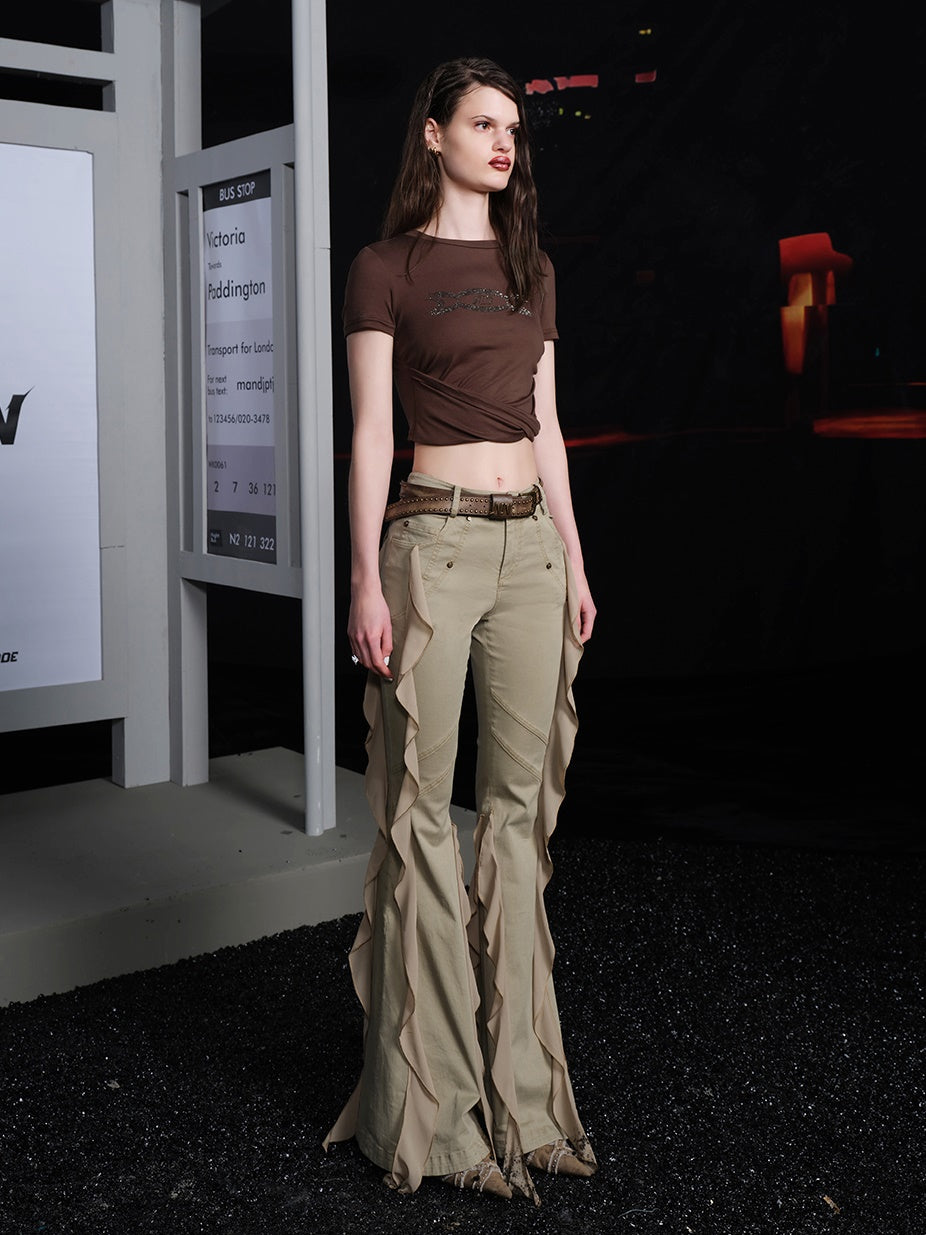 Slim Fit Twist Design Short T-shirt