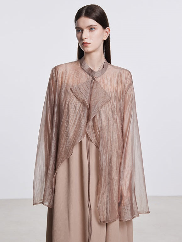 MAO Kragen Sonnenschutzmittel mit Hemd Strickjacke