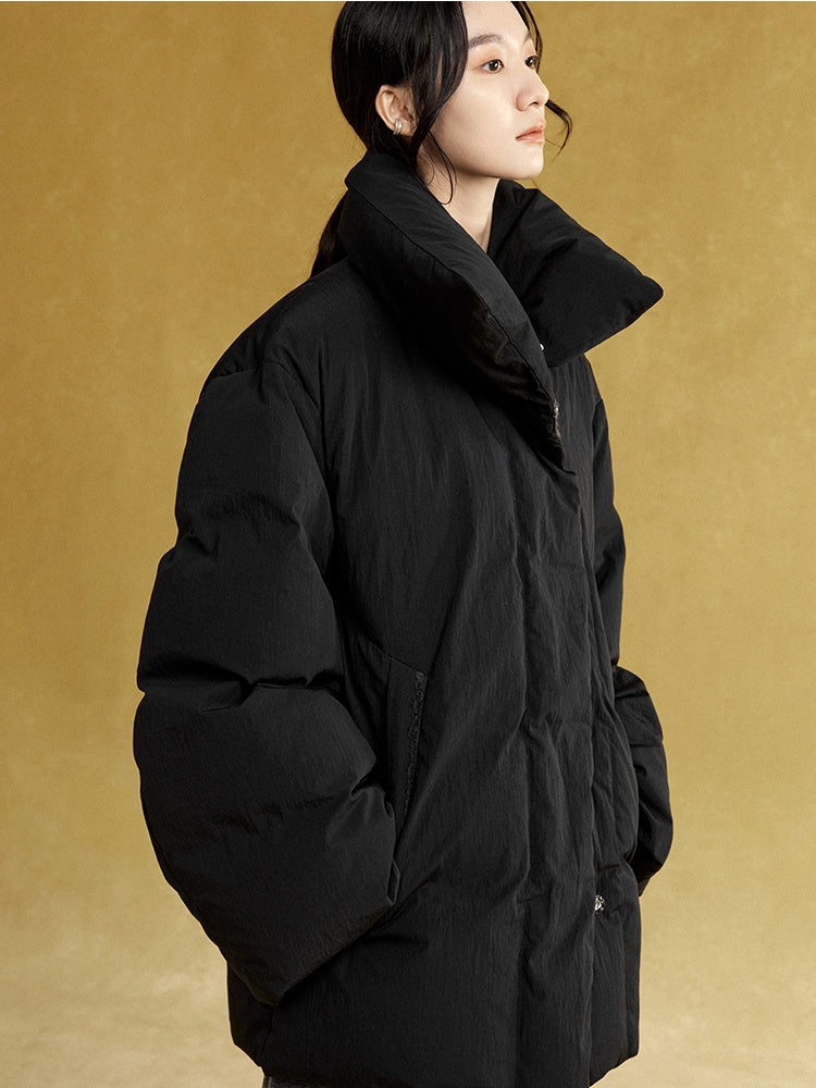 High-Neck Mid-length Down Jacket