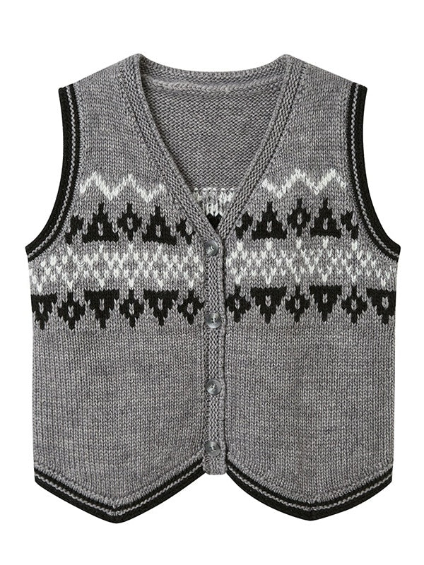 Fair Isle Jacquard Retro Weste