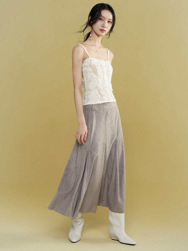 Suede Touch Patchwork Mermaid Skirt