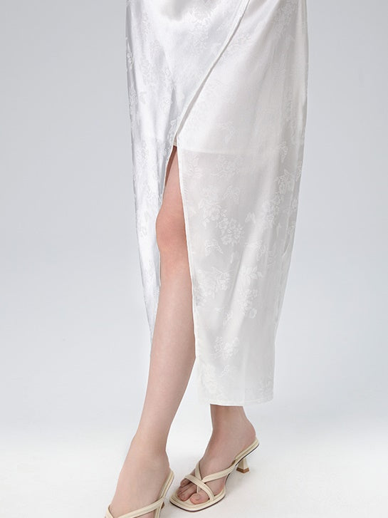 Sleeveless Improved Cheongsam Slit Design Long Dress