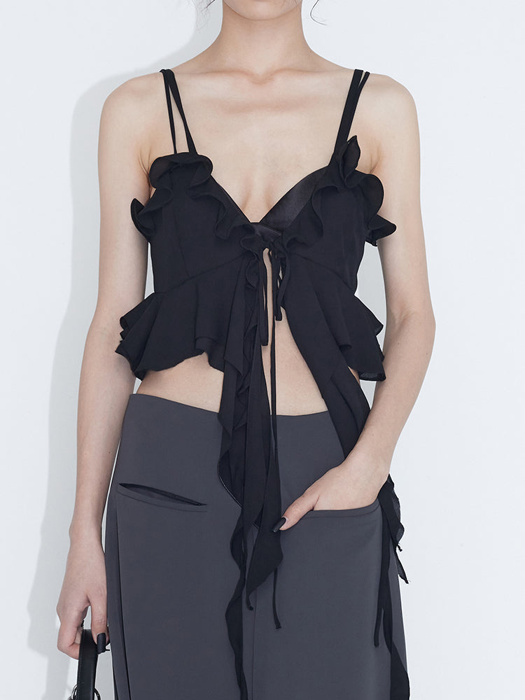 Ruffen V-Ausck Ribbon Camisole