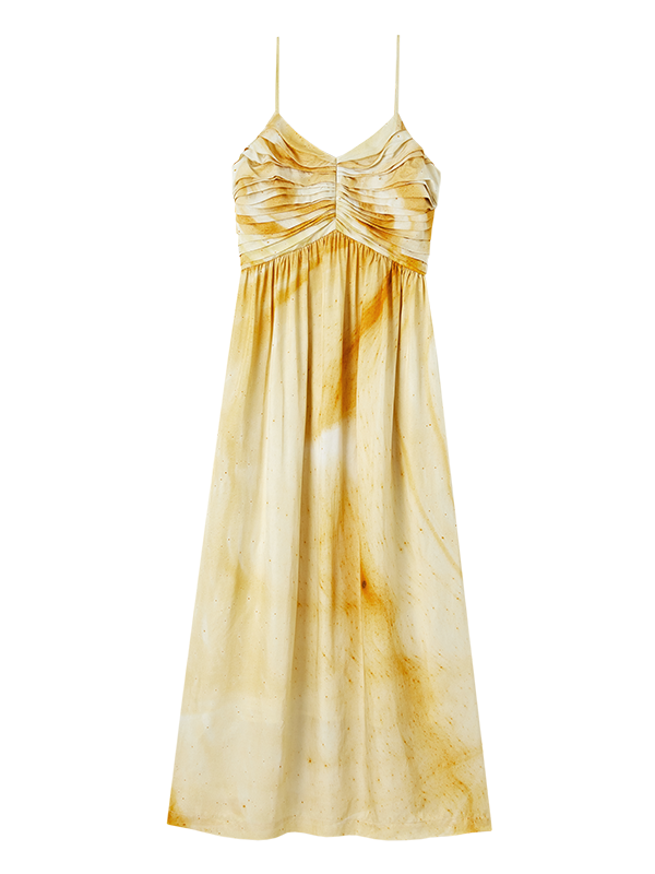 Dreidimensional geschnittenes Kleid mit Falten-Hosentender