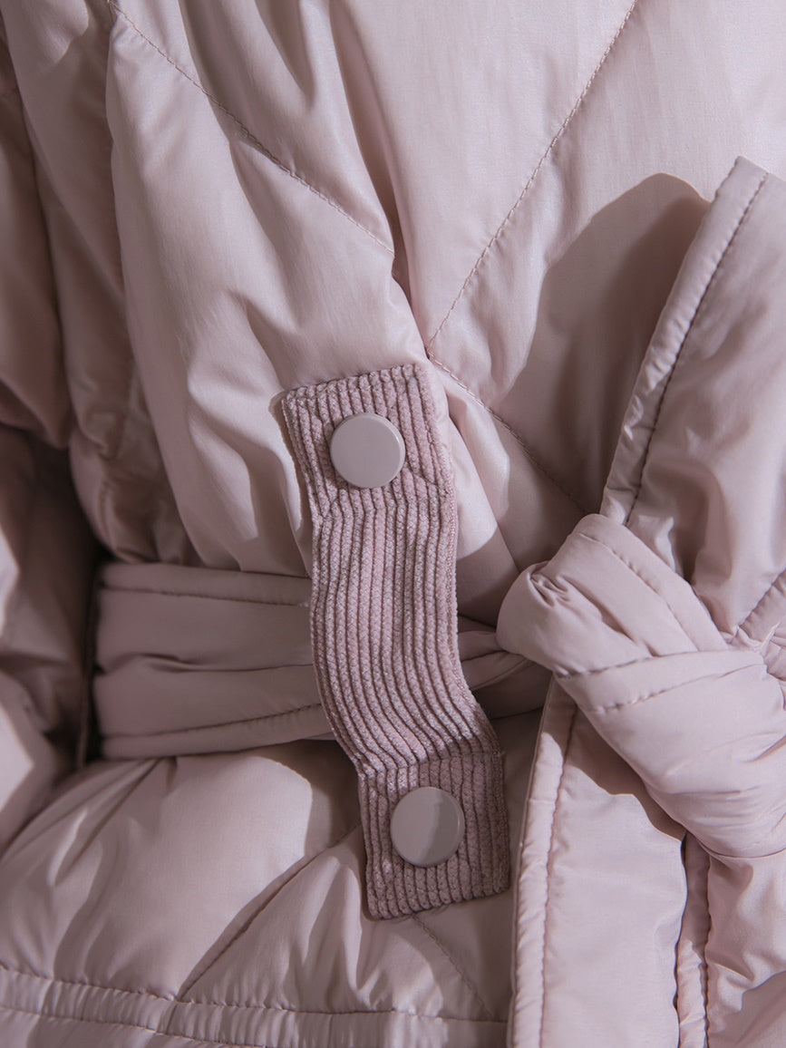 Diamond Stitch Long Down Jacket