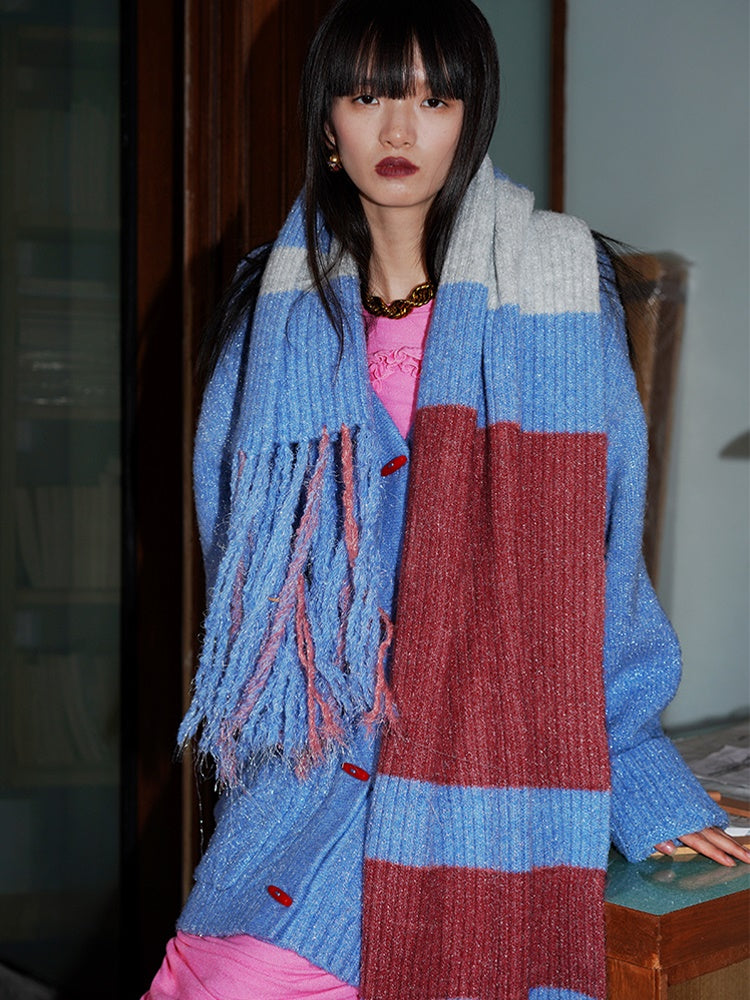 대조 색상 경계 테일 머플러