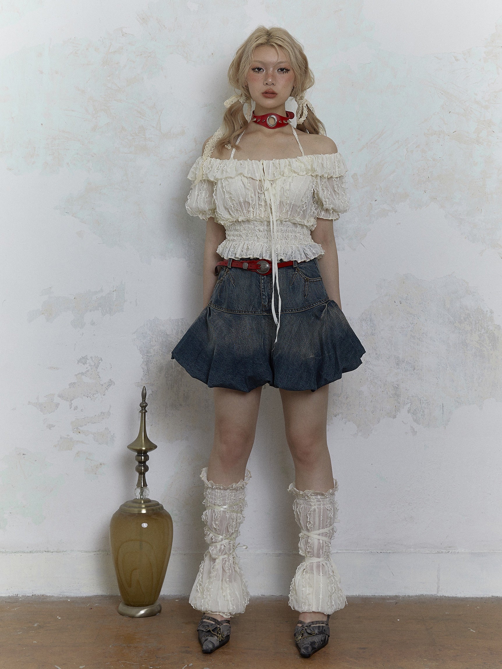 Lace Straps Leg Cover