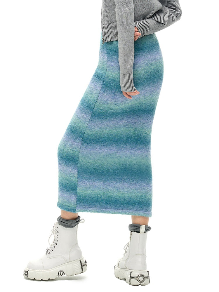 Slim -gestrickter Verlaufsrock