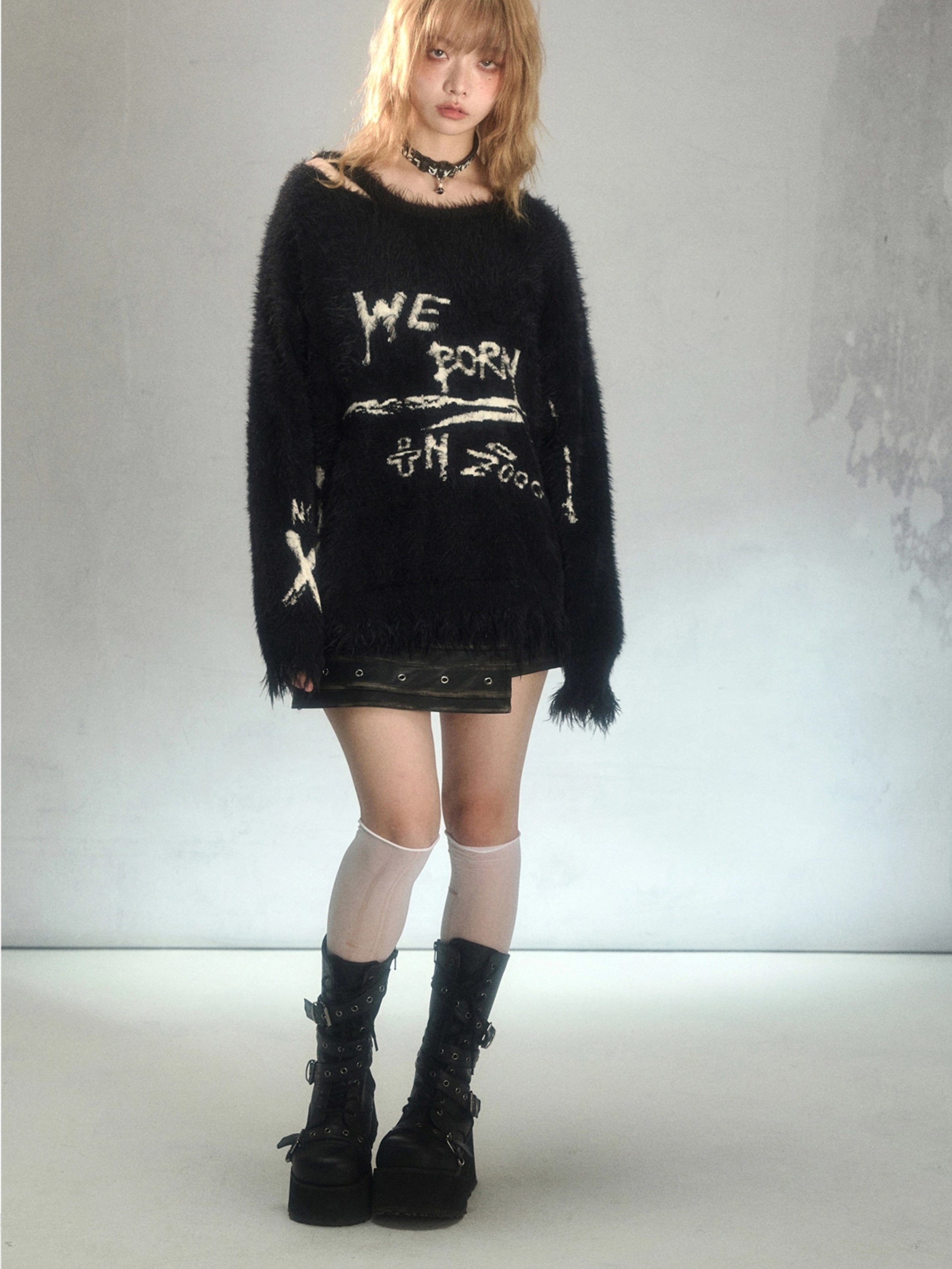 Punk Graffiti Niche Loose Pullover