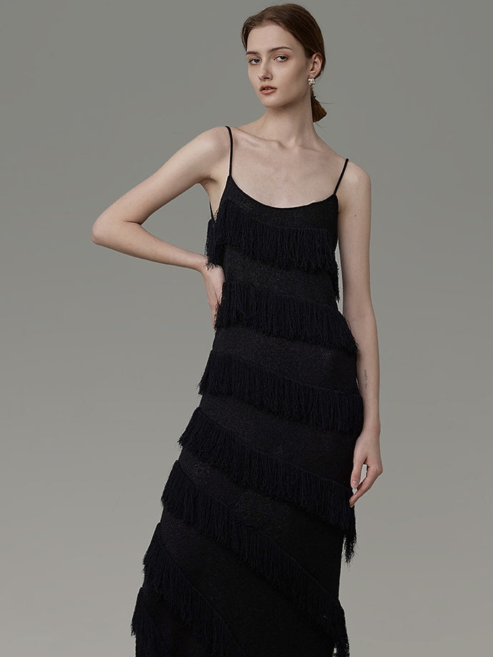 Quaste Accent Sling Long Kleid