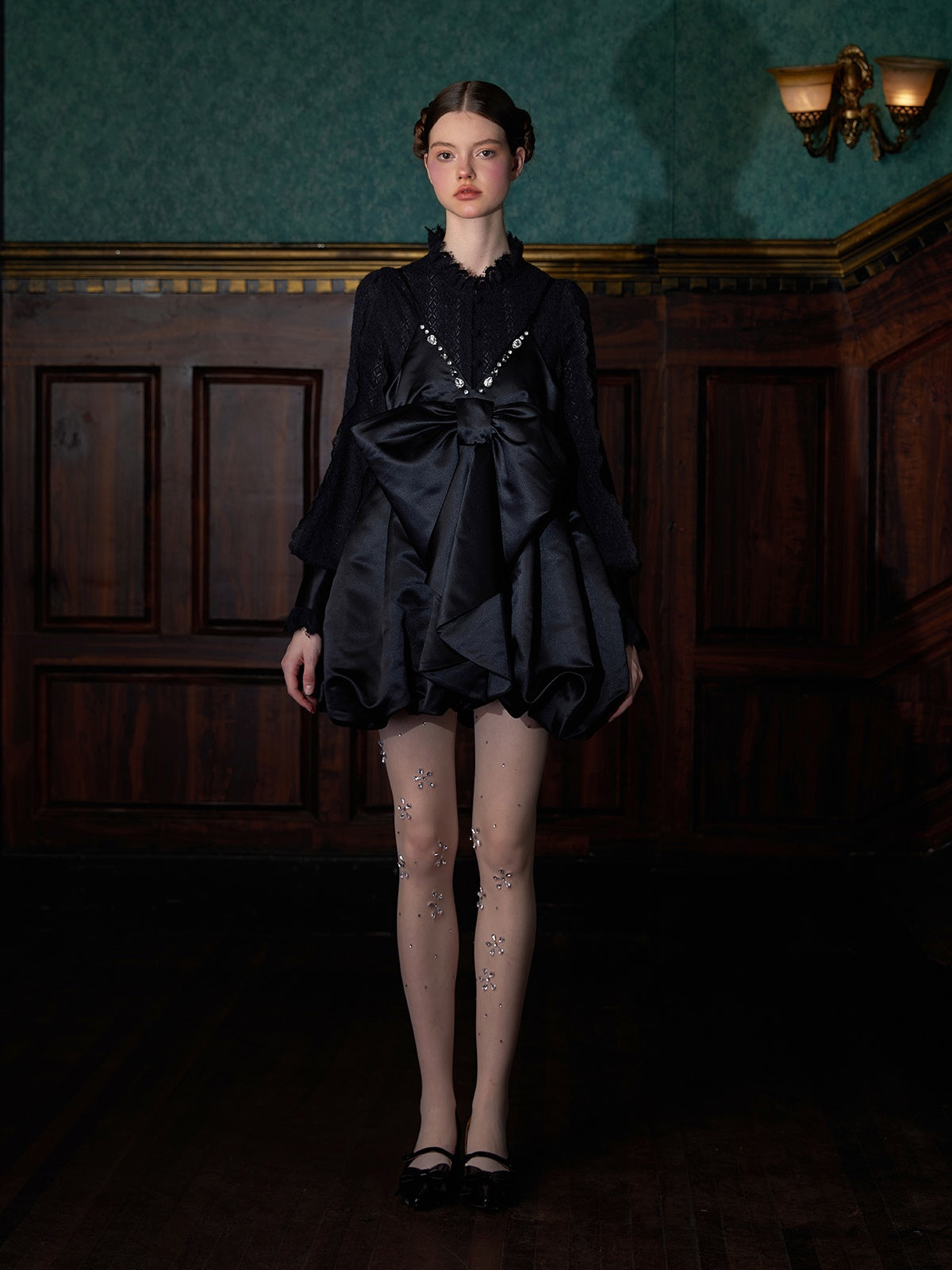 Edelstein Perlen Bow Blüte Kleid Kleid