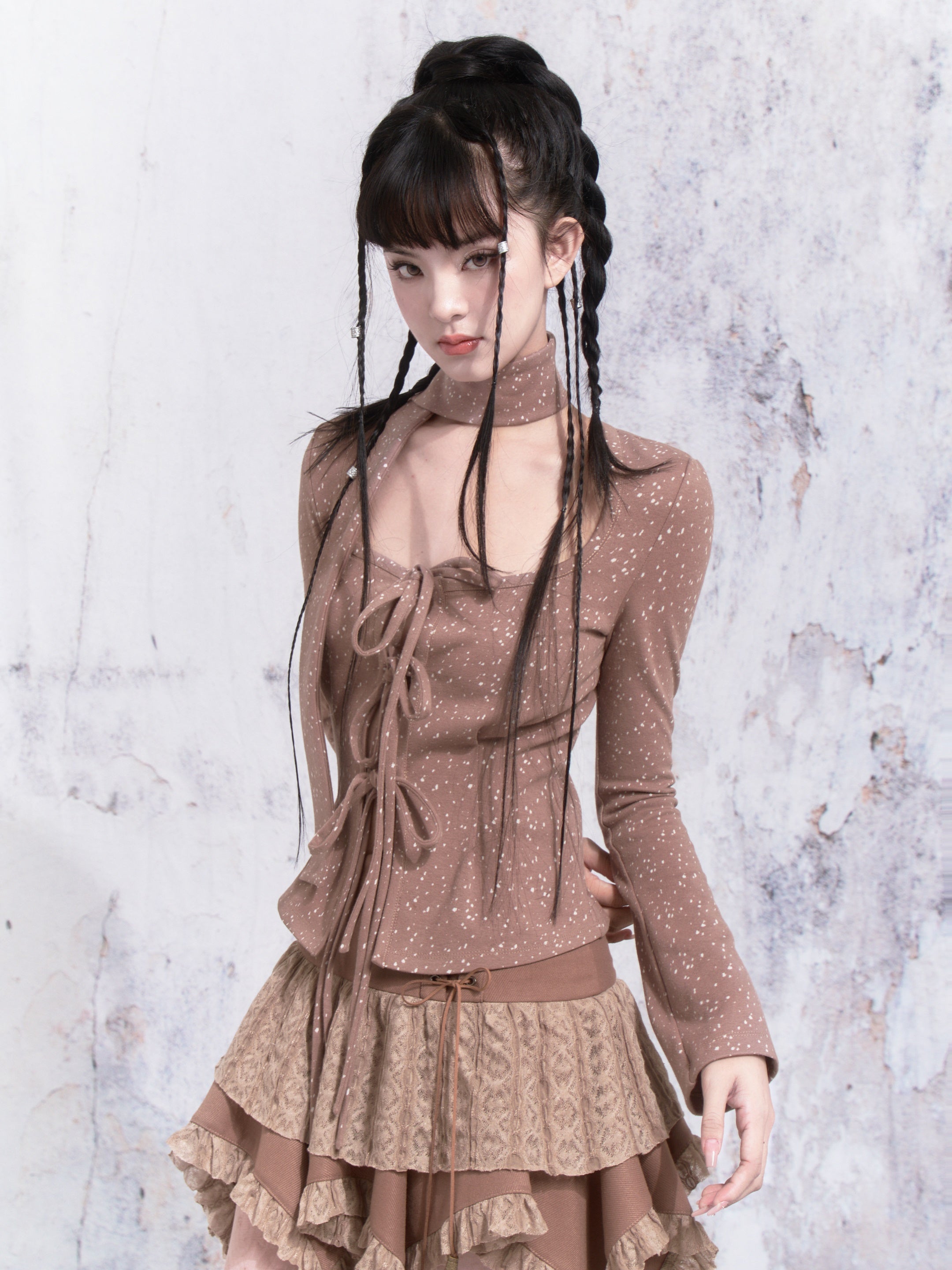 Dot -Gurt -Design -Bottoming -Strickjacke
