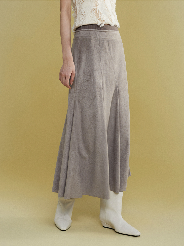 Suede Touch Patchwork Mermaid Skirt