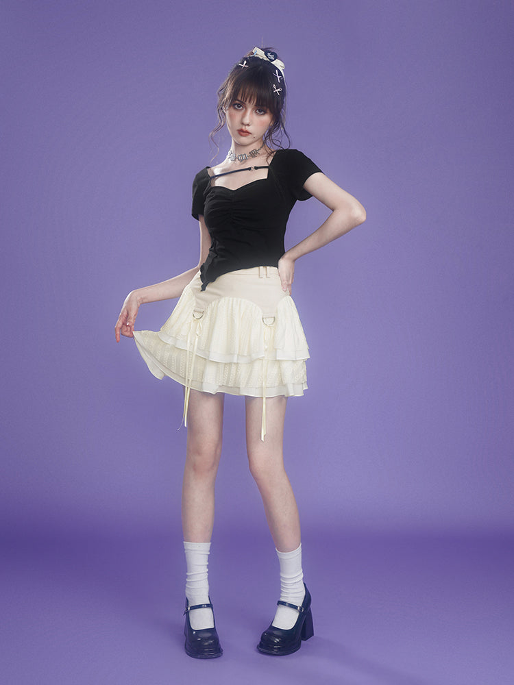 Jupe à gâteau courte à lanière