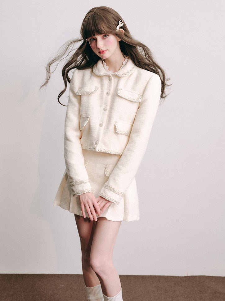 Tweed Taste Elegant Jacket & A-Line Skirt