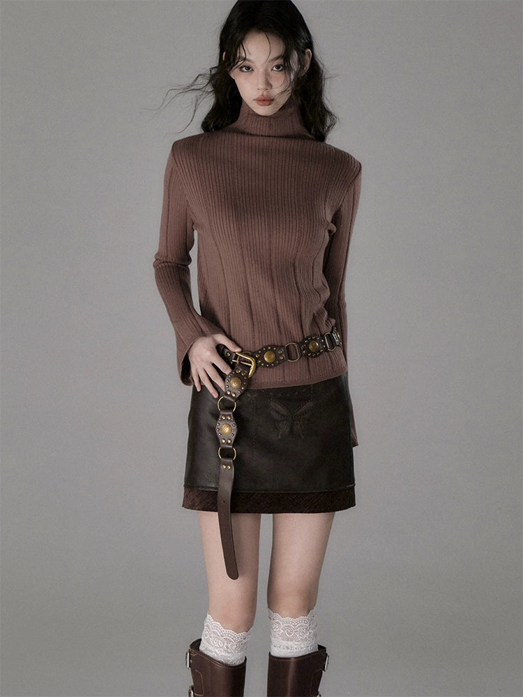 Hochkragen -Strickpullover