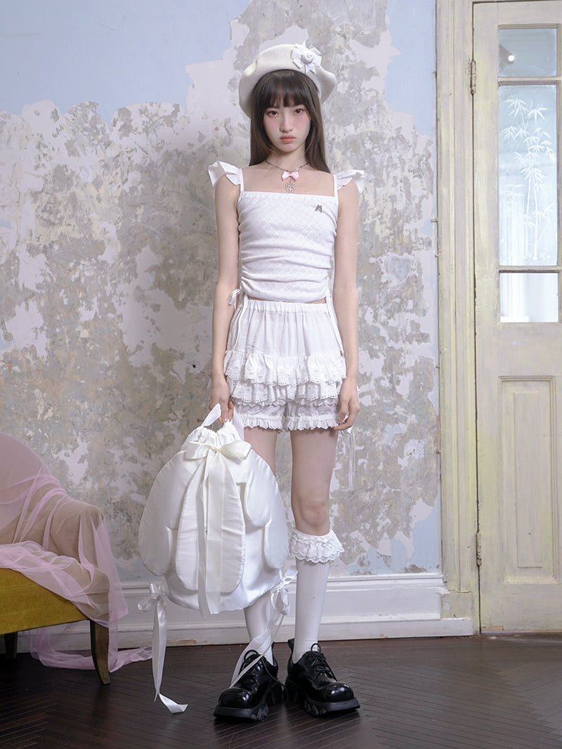 Flying Sleeve Love Jacquard Camisole