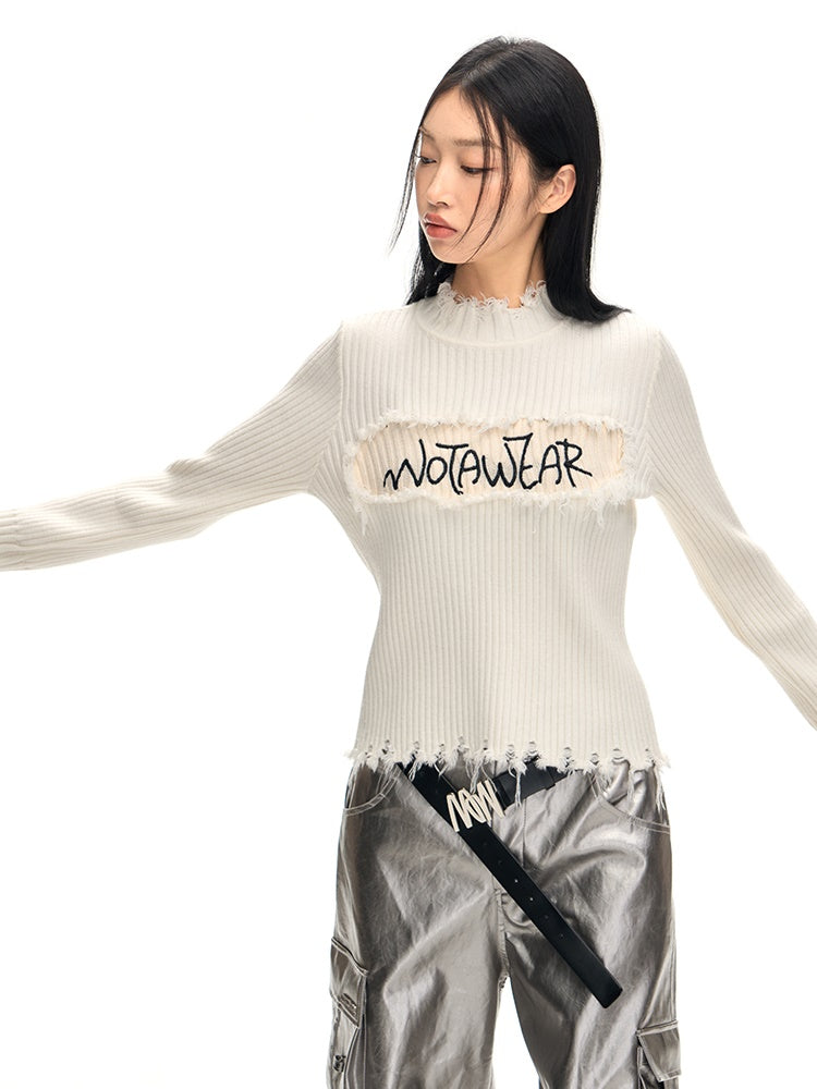 Reihe Rand Slim Fit Flaschenhals Pullover