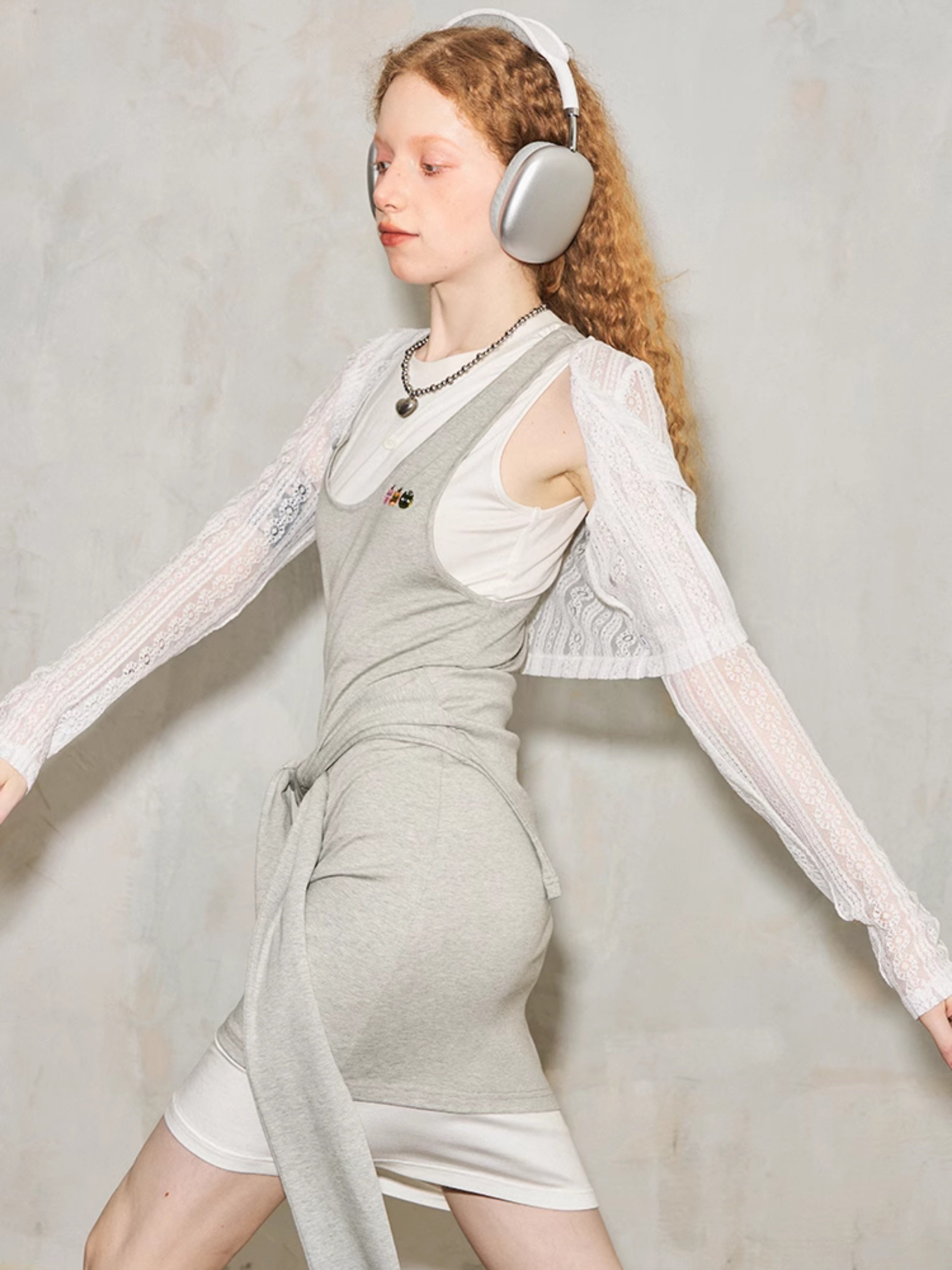 Fake Two-piece Slim Waist Splicing One-piece