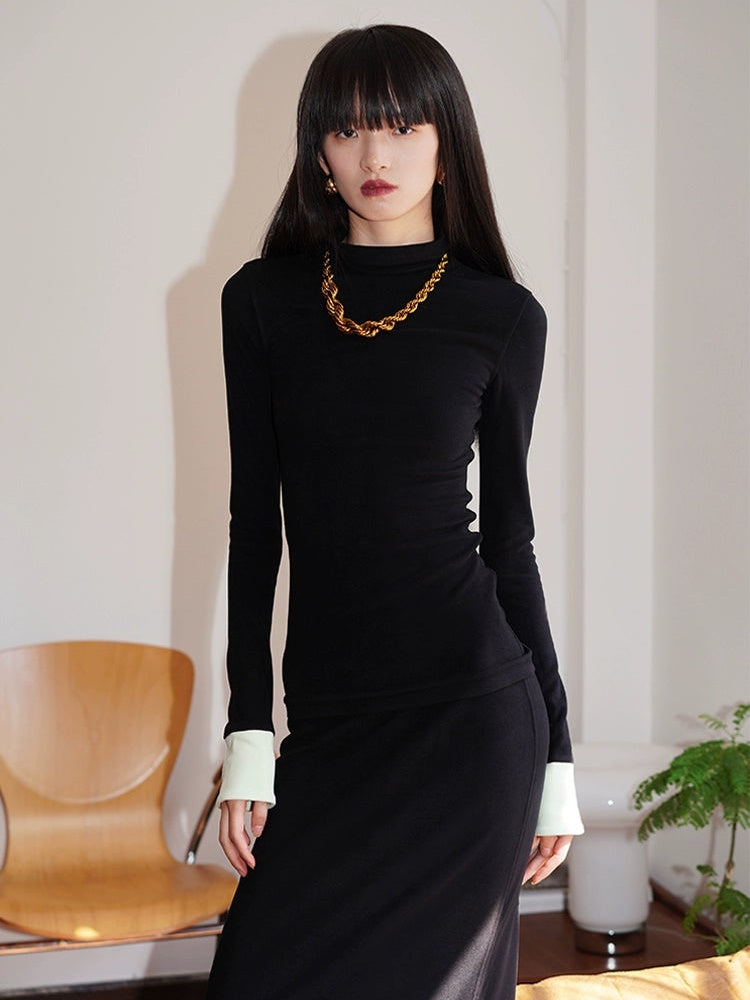 Back Line Stand Collar Bottoming Shirts