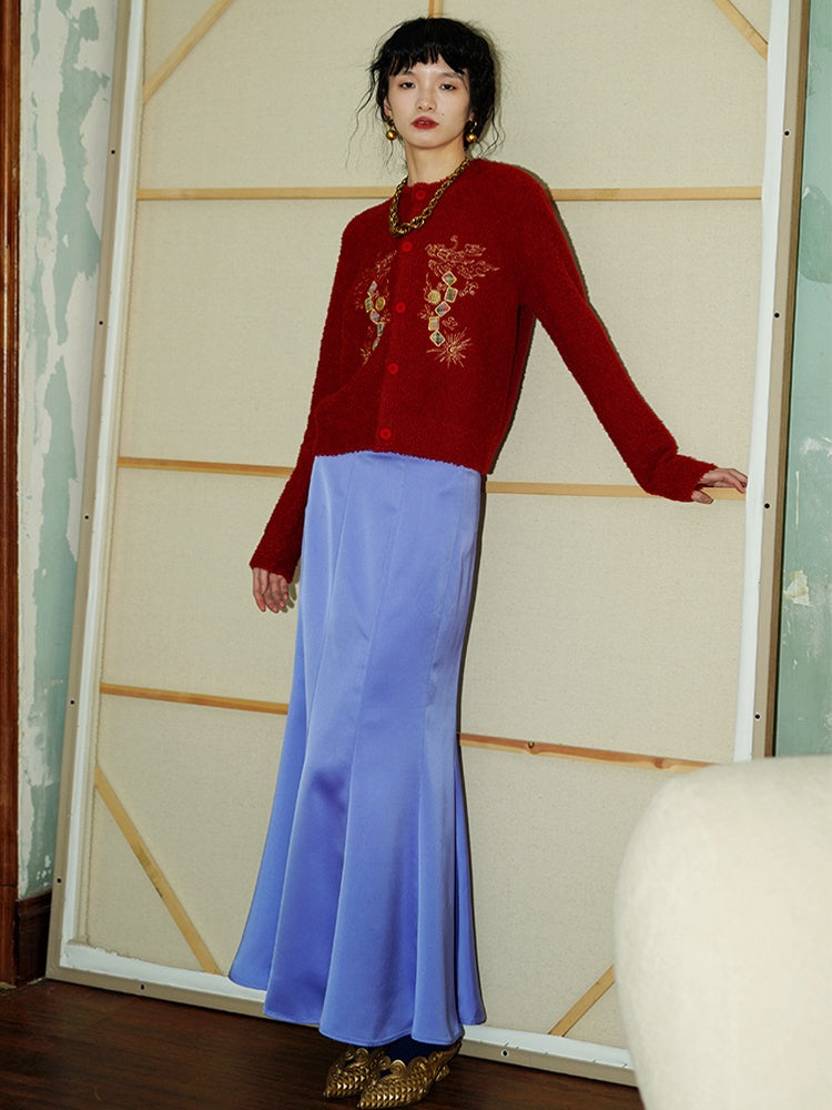 Satin Slim Long Mermaid Skirt