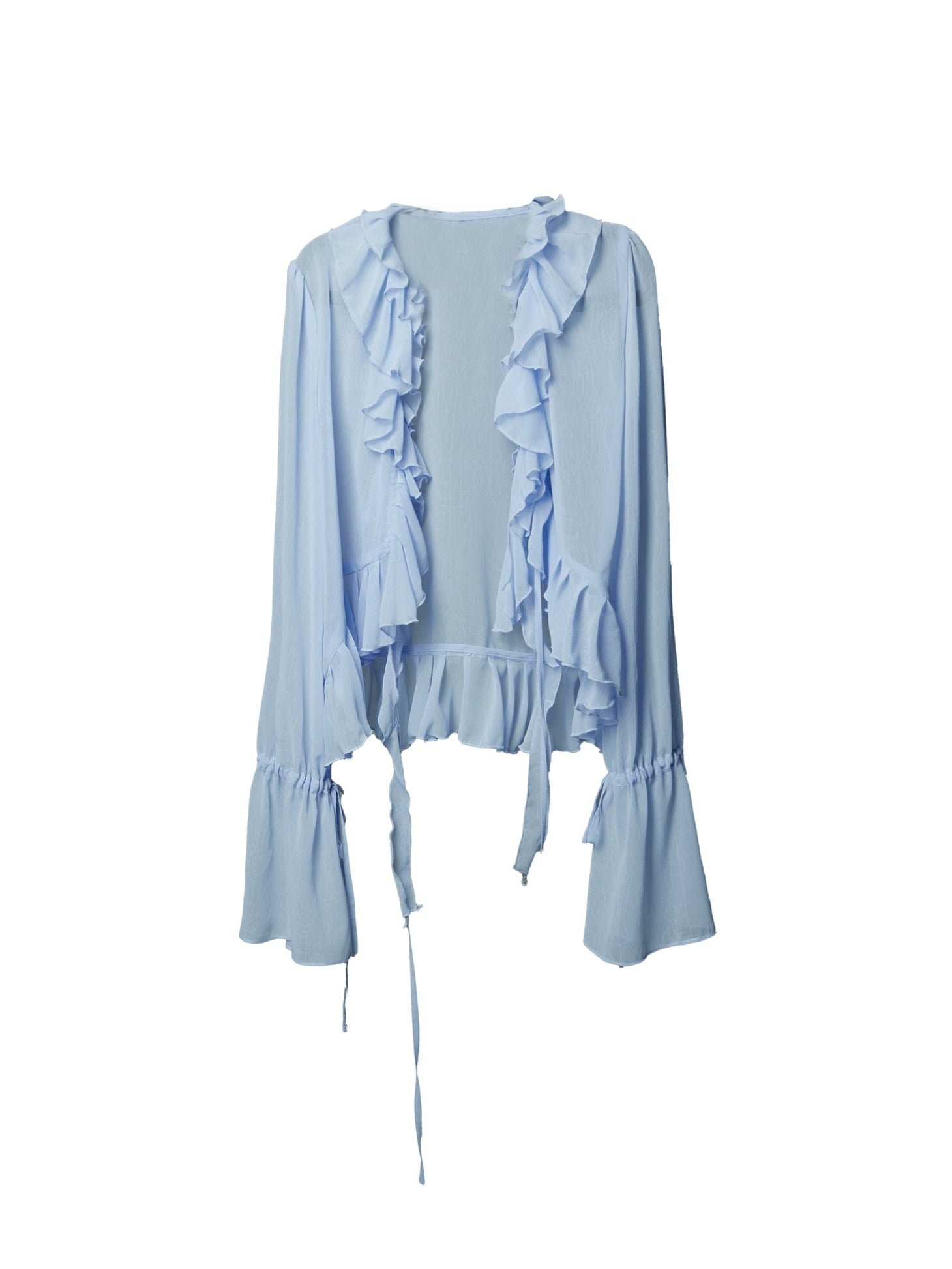 Ruffless Trompetenhülle Langarm Shirt