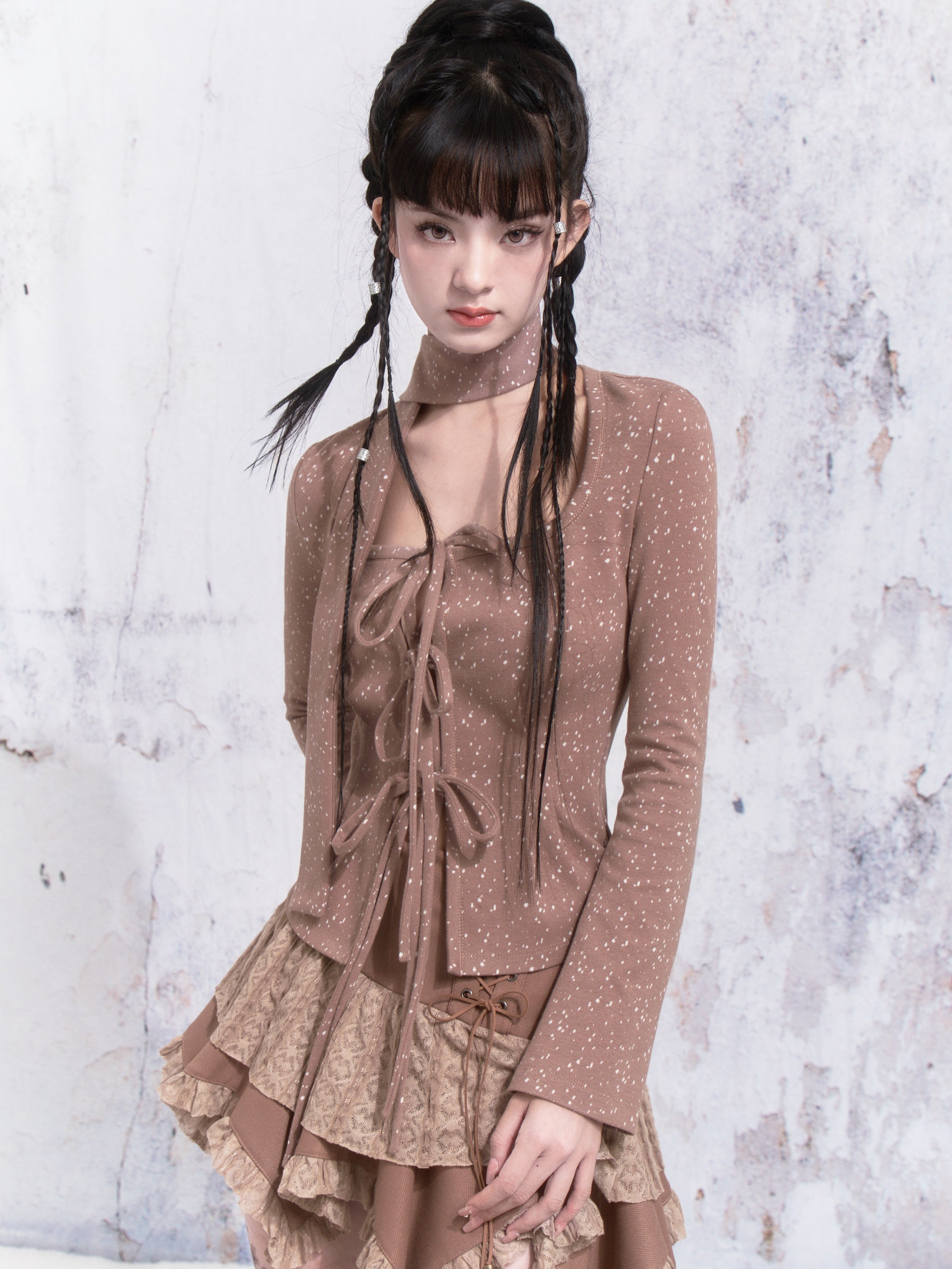 Dot -Gurt -Design -Bottoming -Strickjacke