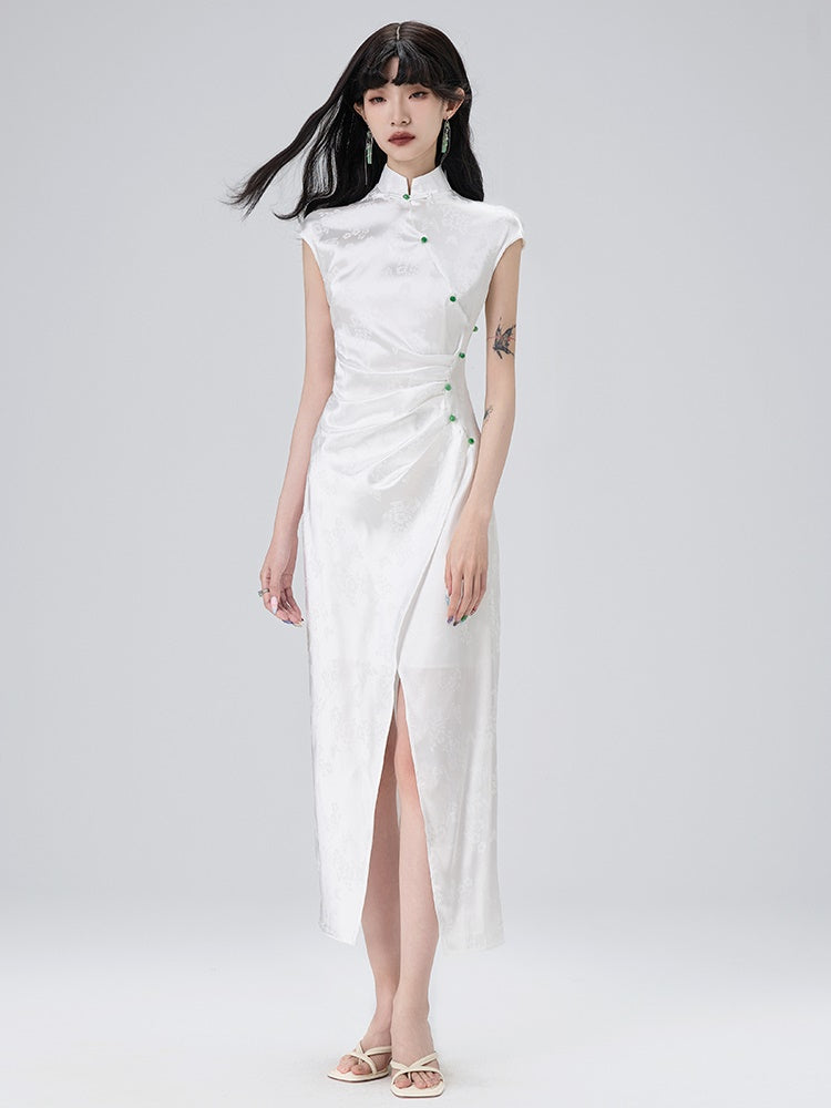Sleeveless Improved Cheongsam Slit Design Long Dress