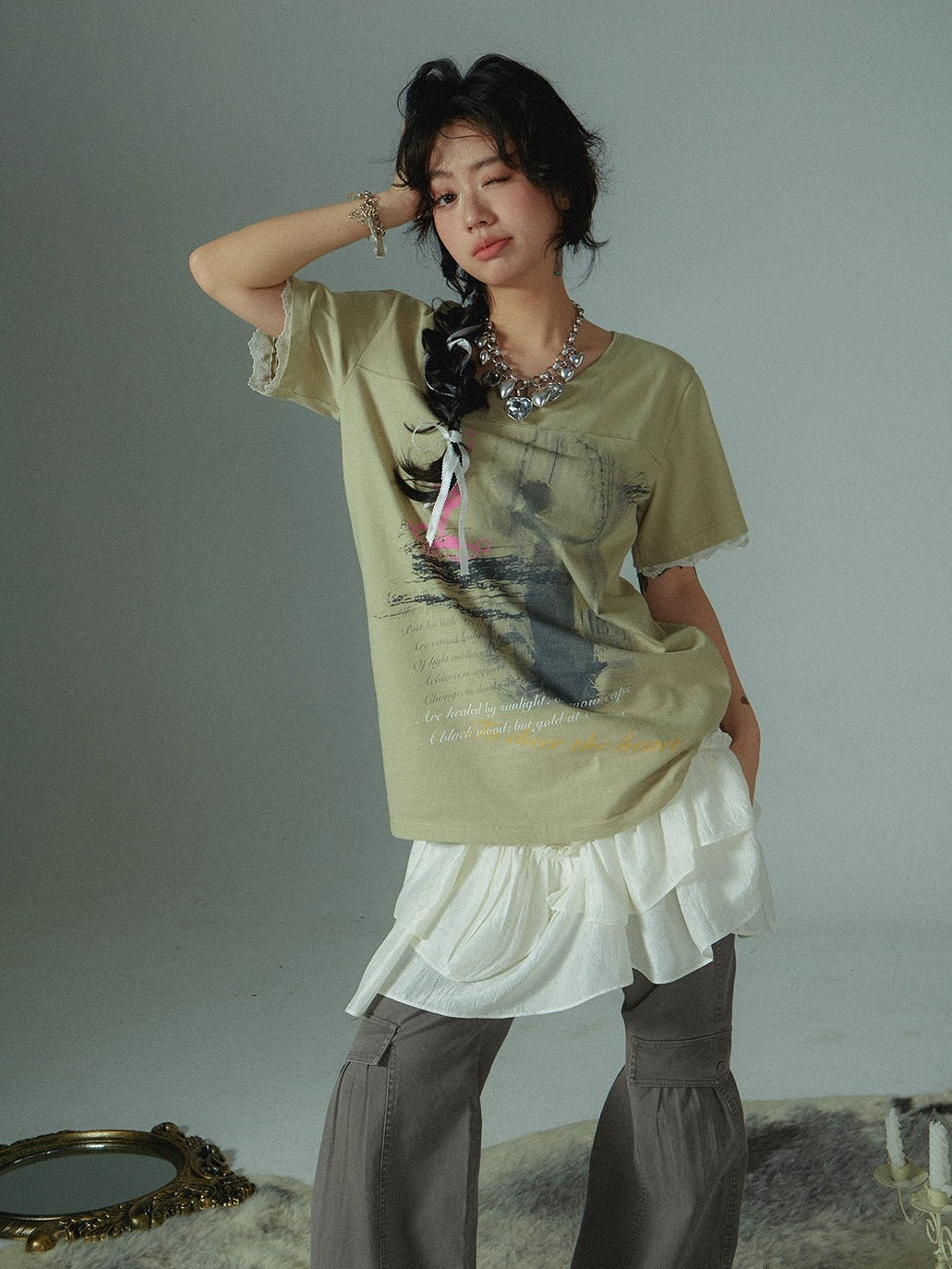 Grunge Retro Print Oversized T-shirt