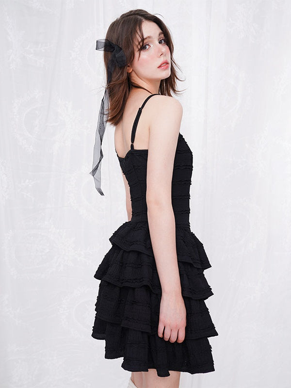 Knitted Sling Cake One-piece & Corset Top Set-up