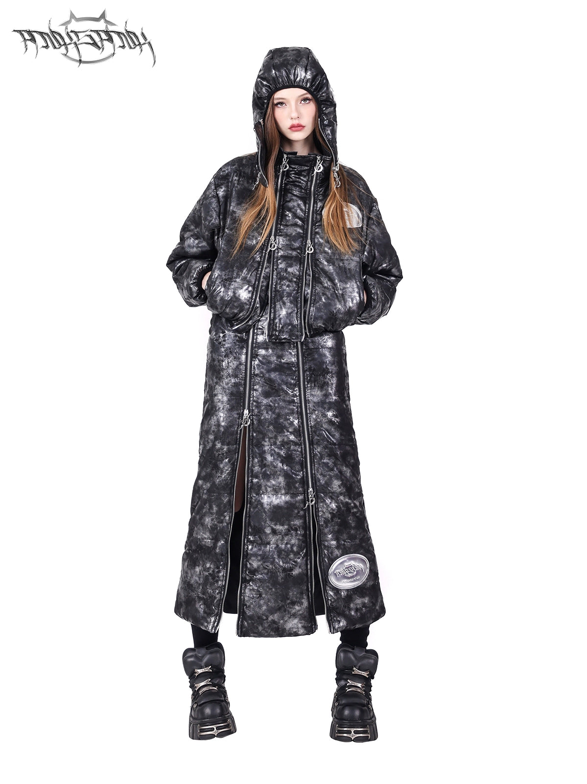 Double Zipper High Collar Short Jacket