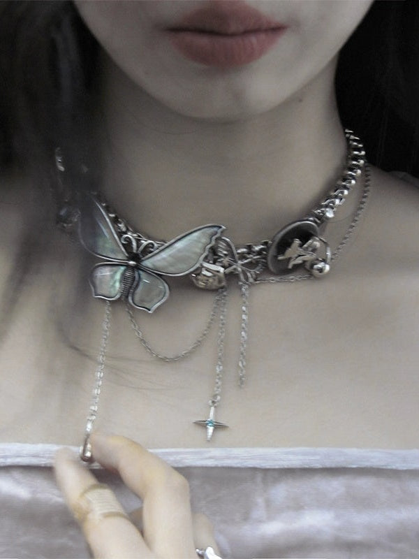 Retro Niche Butterfly Chain Choker