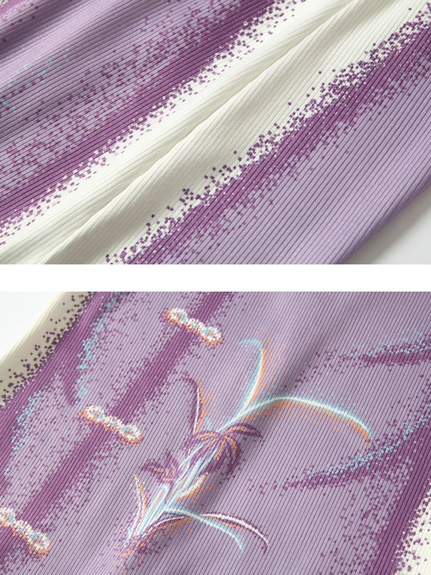 난초 프린트 치즈 샘 드레스