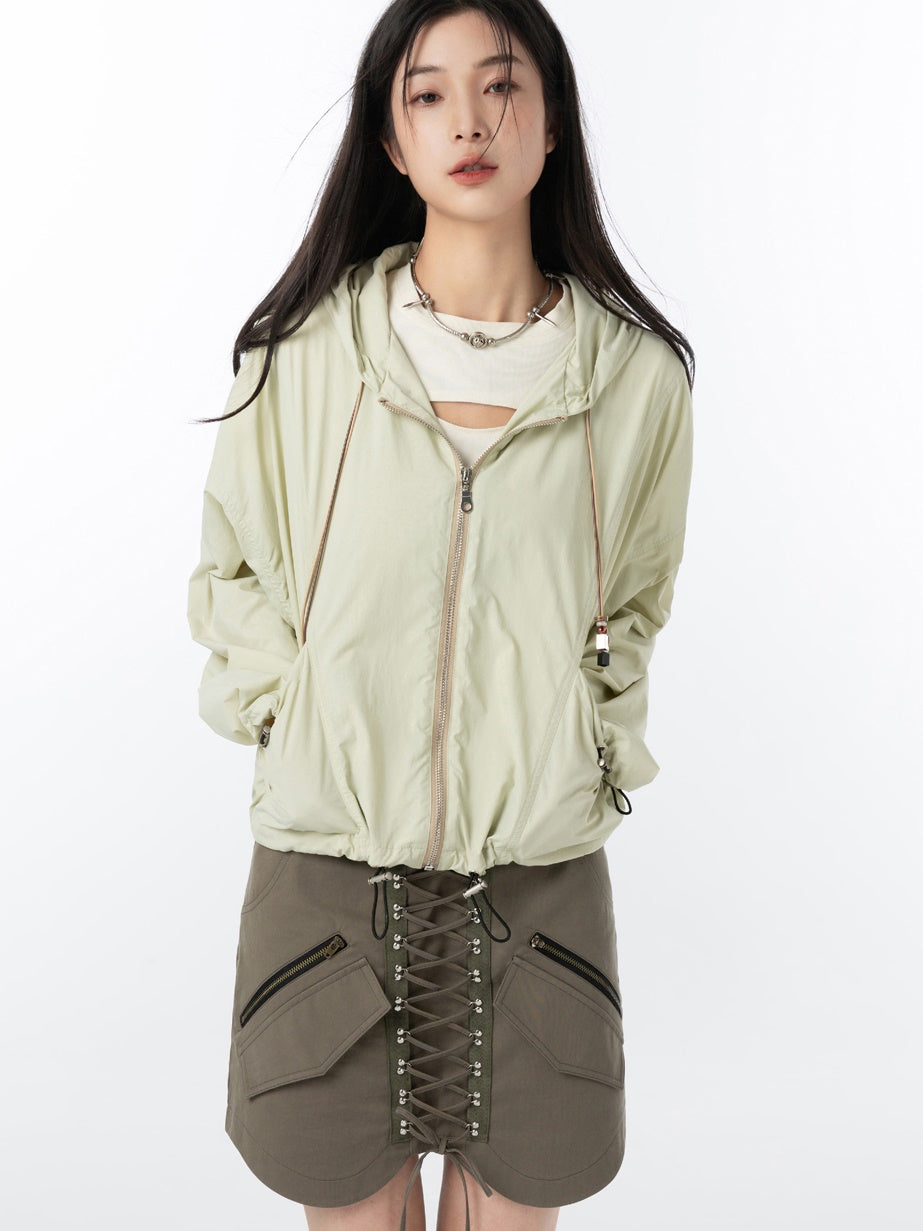 Tooling Lace-up Short Skirt