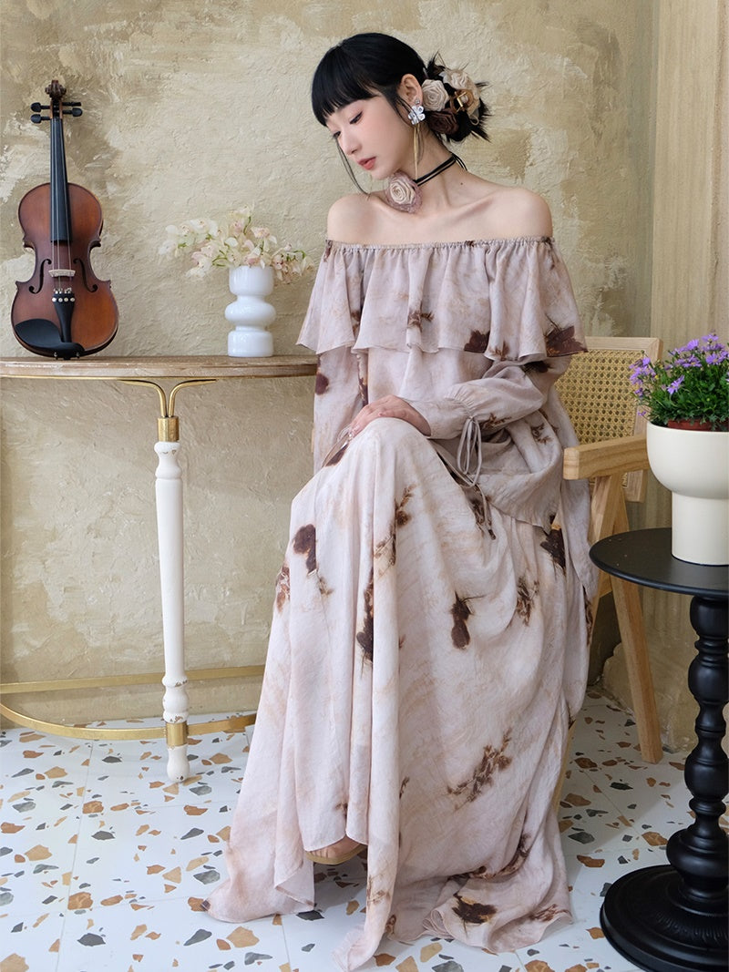 Tie-dye Style Long Gather Skirt