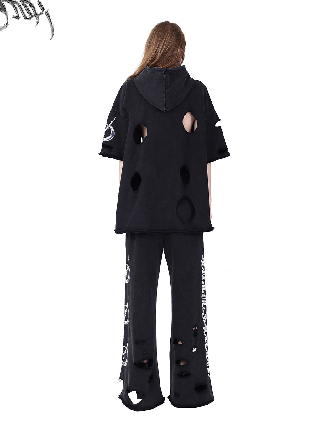 Hoodie à sweat à manches courtes du trou du trou