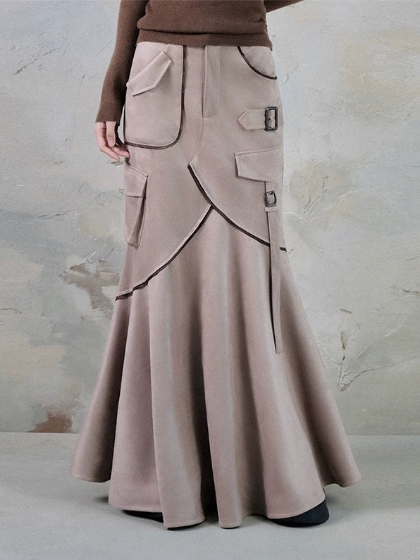 Suede Taste Splicing Mermaid Skirt