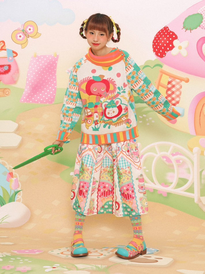 Handkerchief Print Gather Skirt