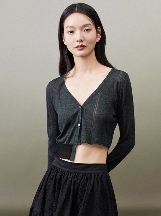 Cropped Knitted Cardigan