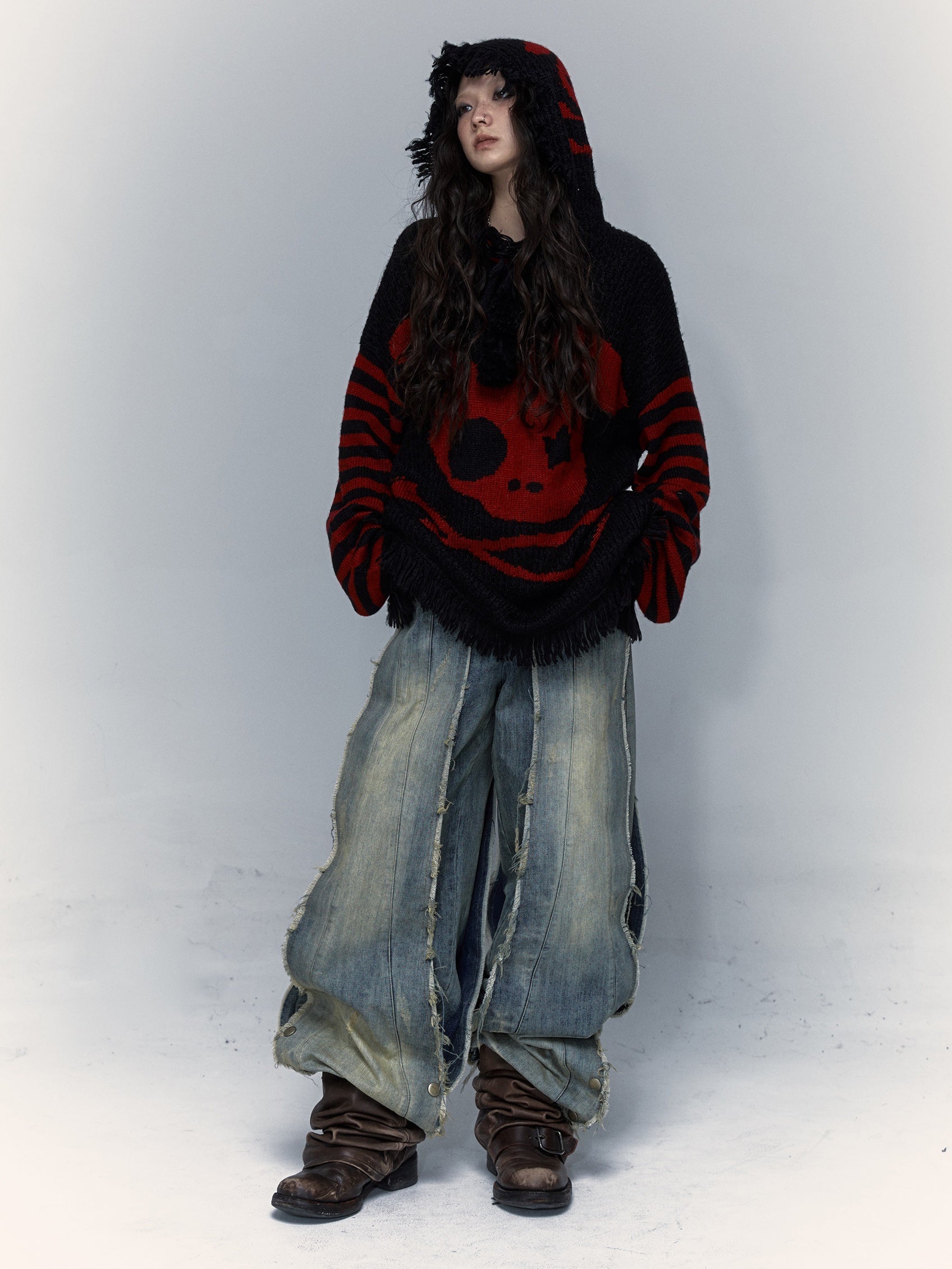 Washed Old Street Loose Wide Leg Jeans